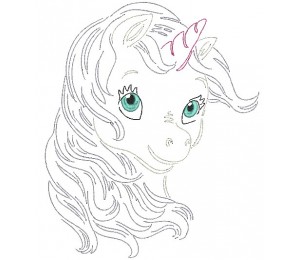 Stickdatei - Baby Unicorn LineArt 8